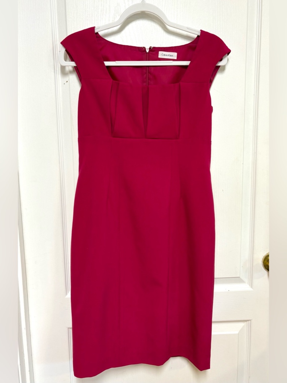 Calvin Klein Dark Pink Midi Sheath Dress Size 4